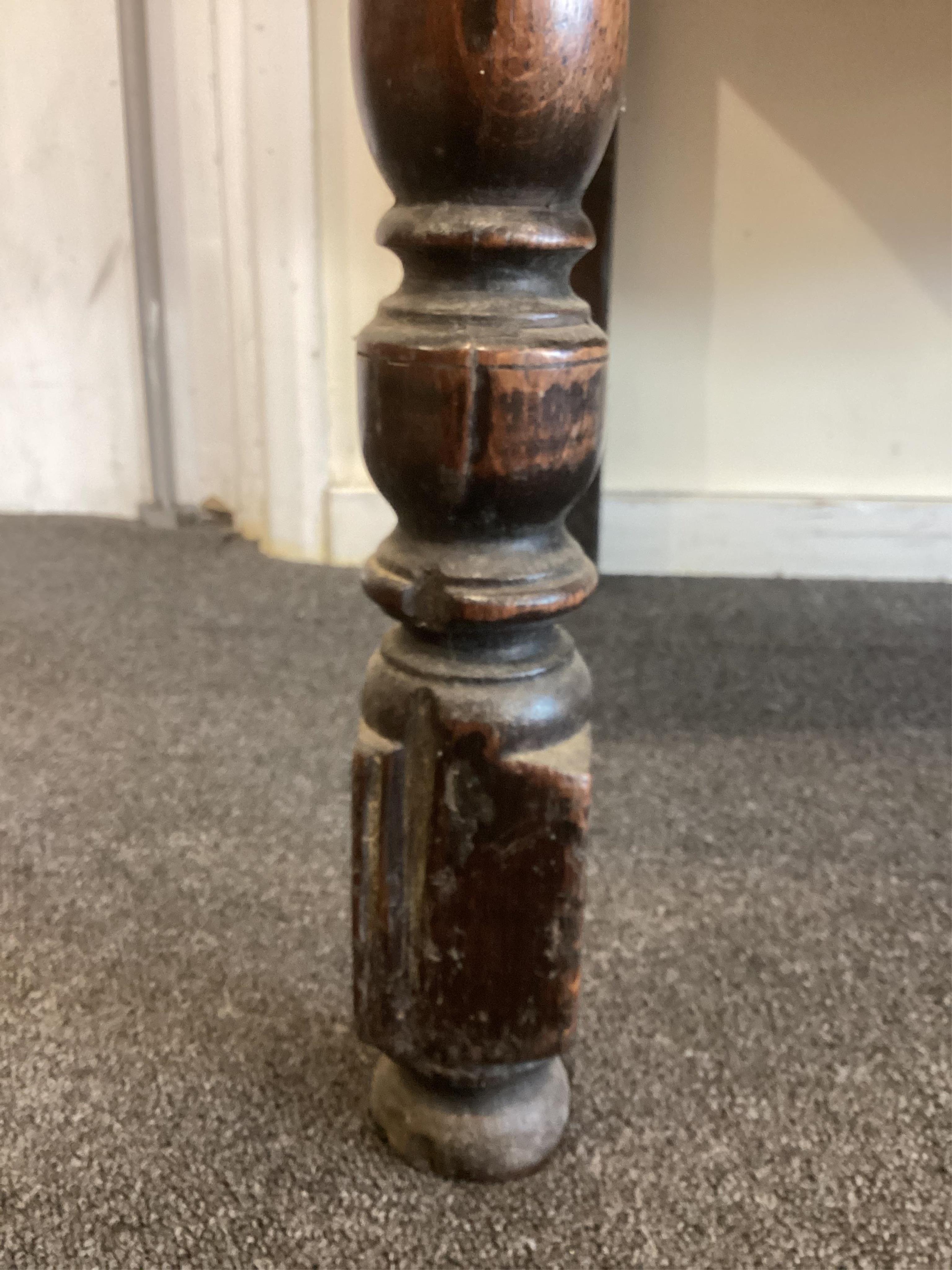 A William and Mary oak low dresser